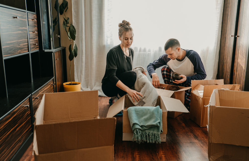 Unpacking house after moving