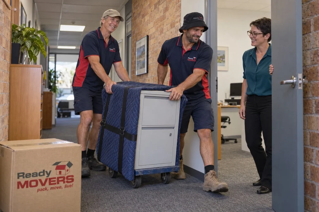 Commercial office removalists transporting office items during a business relocation in Alice Springs